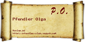 Pfendler Olga névjegykártya